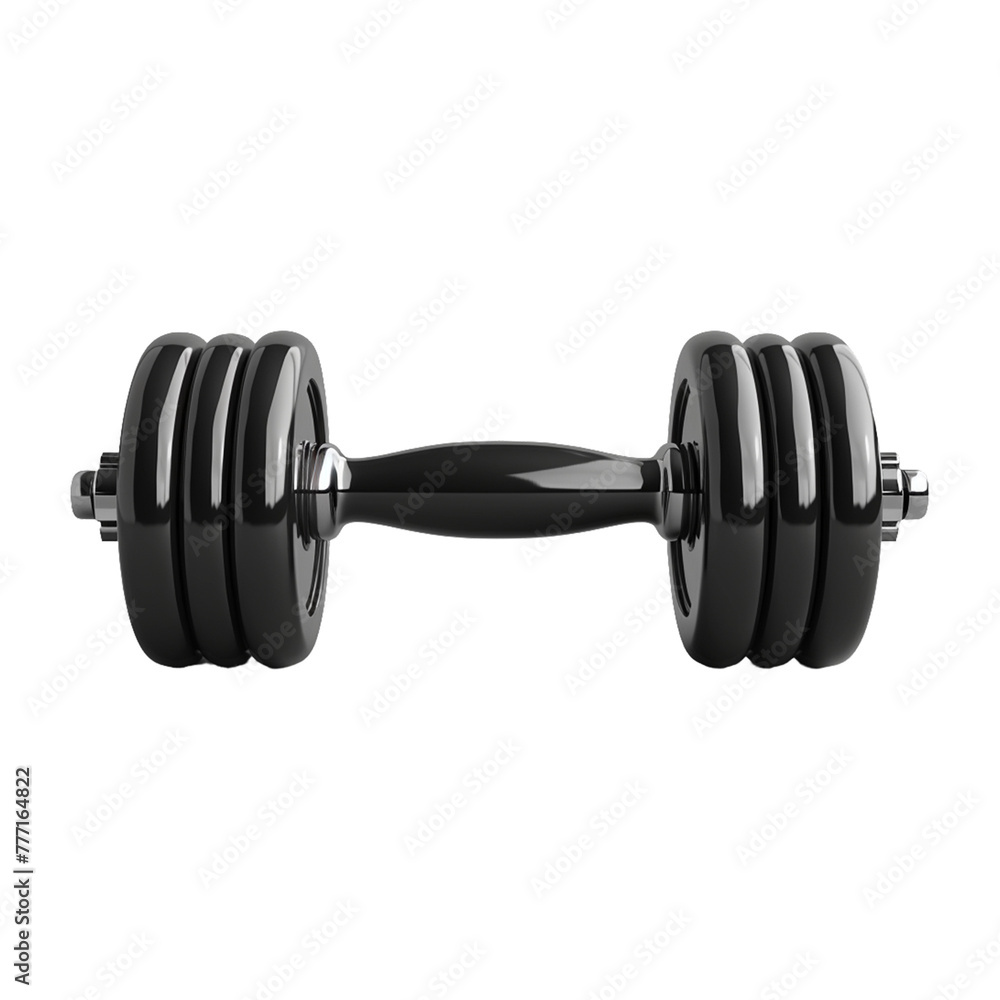 3d render of black metal dumbbell on transparent background 3d render of black metal dumbbell on transparent background