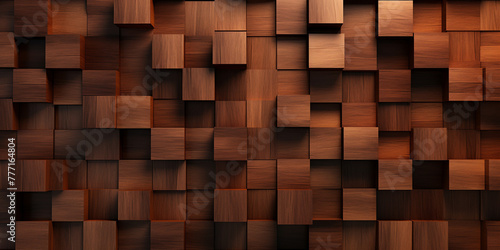 a wood tile background with a pattern of many squares, in the style of unreal engine сreated with Generative Ai