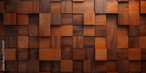 a wood tile background with a pattern of many squares, in the style of unreal engine сreated with Generative Ai © Andrii Yablonskyi