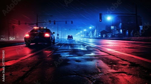 emergency police lights night © vectorwin