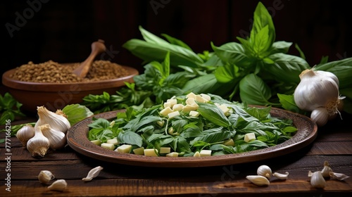 herbs leaf garlic fresh