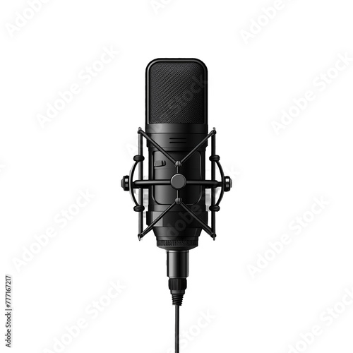3d rendering podcast microphone on transparent background
