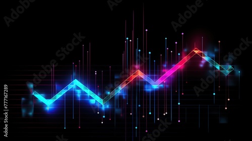 abstract colorful sound wave on dark background.
