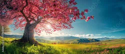 Blossoming Serenity A Springtime Landscape Generative AI