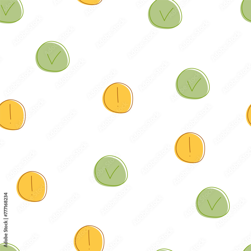 White Background With Oranges and Green Circles