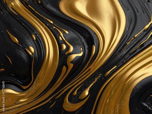 a gold and black abstract image of a black and gold metallic background, abstract background