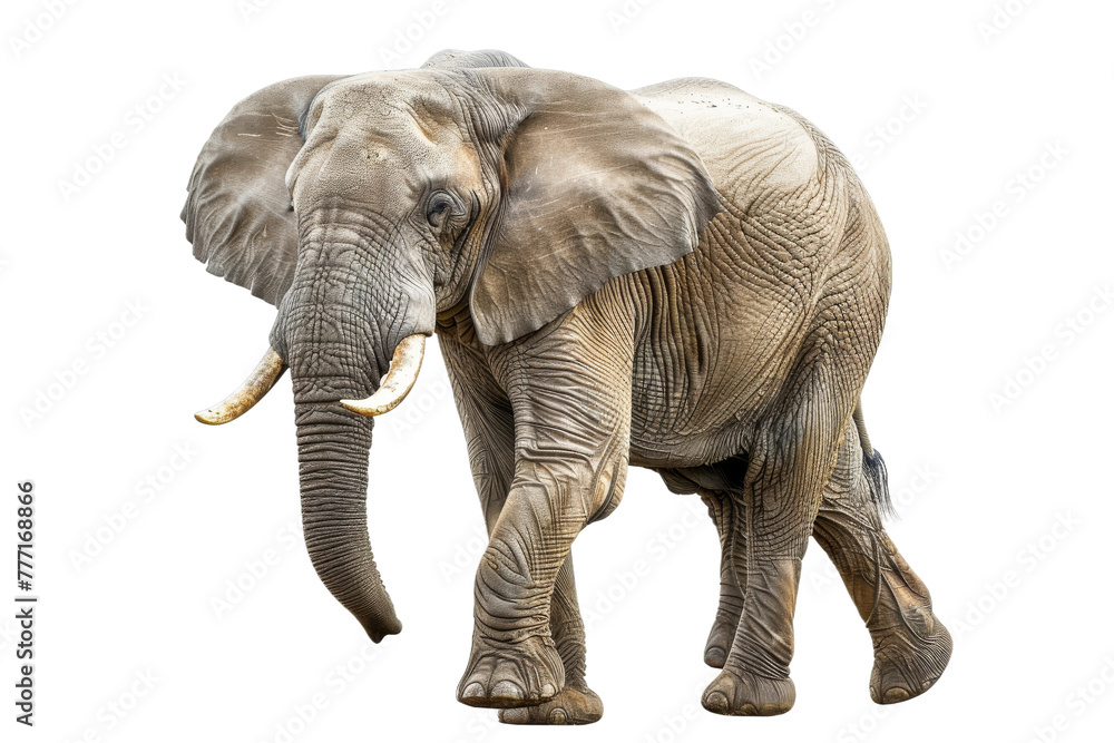 Fototapeta premium Gentle Giant Elephant isolated on transparent background