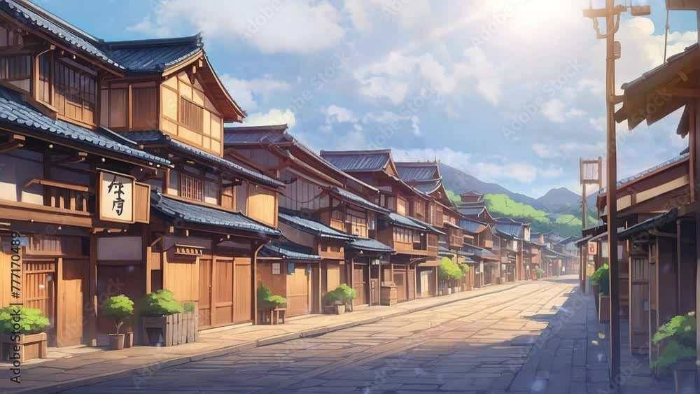 Retro Japanese Townscape: 4k Video Loop of Traditional Streets. Retro Japanese Townscape: 4k Video Loop of Traditional Streets.
