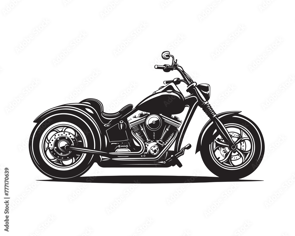 Moto trike, vector illustration - Motorbike isolated on white background Moto trike, vector illustration - Motorbike isolated on white background