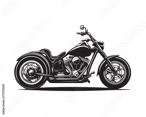 Moto trike, vector illustration - Motorbike isolated on white background
