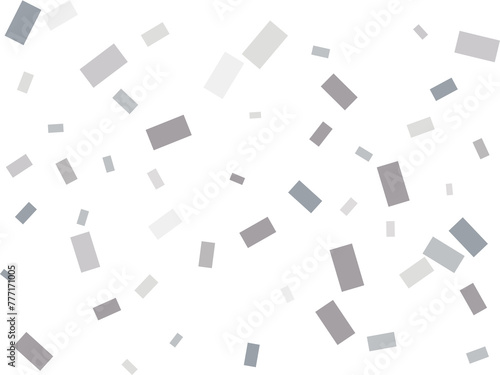 Rectangular silver confetti