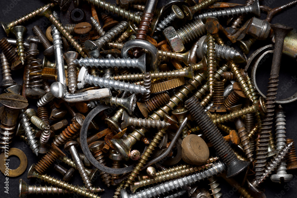 Various metal items for home repair work
