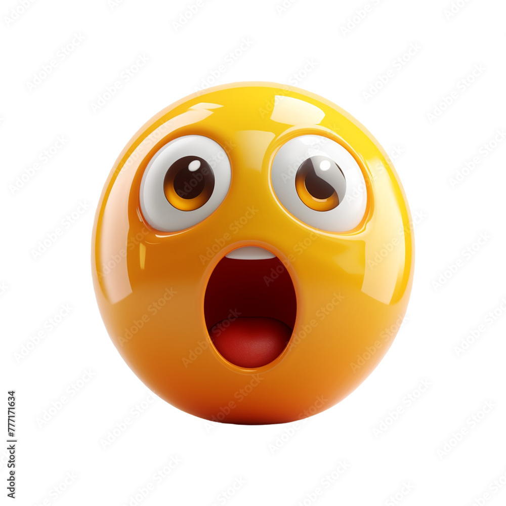 Fototapeta premium 3d render reaction emoji on transparent background