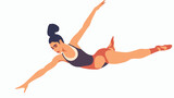 Contour of woman gymnast performing exercises. Sportsm