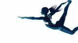 Contour of woman gymnast performing exercises. Sportsm