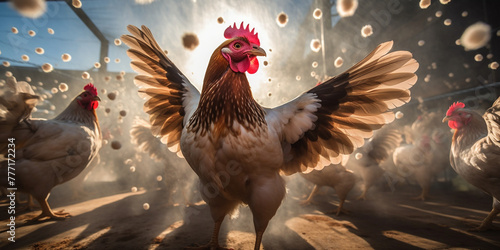 modification aims to make chickens resistant to bird flu, virus and flu fly around сreated with Generative Ai