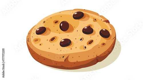 Cookie cartoon flat vector isolated on white background