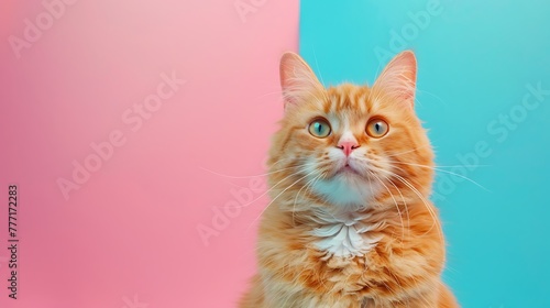 garfield cat on pink and blue background