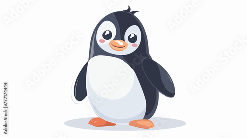 Cute cartoon penguin vector flat vector isolated on white