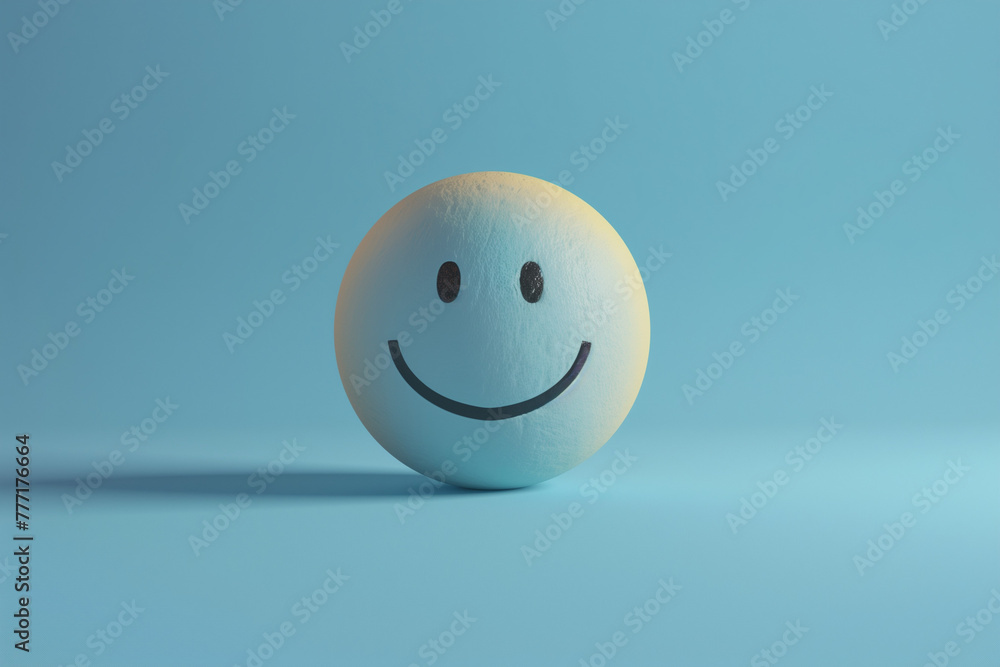 Yellow-blue smiley on a blue background Yellow-blue smiley on a blue background