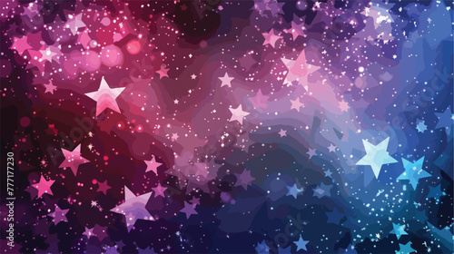 Dark Pink Blue vector layout with bright stars.