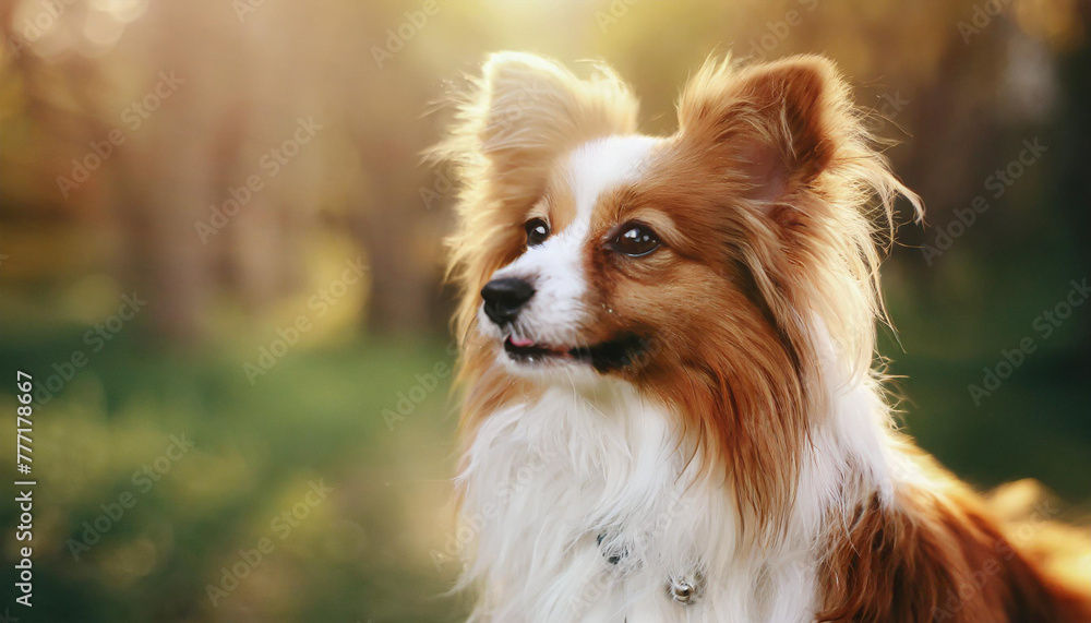 Spring, summer concept, playful happy pet dog puppy running in the grass and listening with funny ears Spring, summer concept, playful happy pet dog puppy running in the grass and listening with funny ears