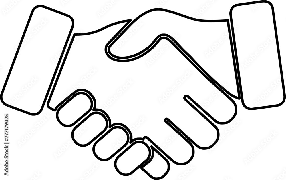Hand shake line art vector icon. Hand shake line art vector icon.