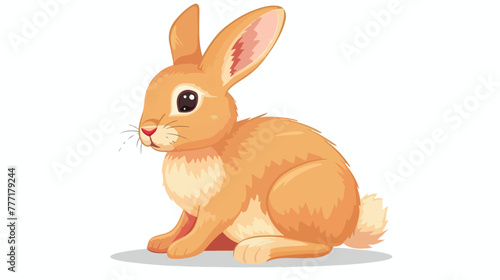 Cartoon funny rabbit on white background flat vector