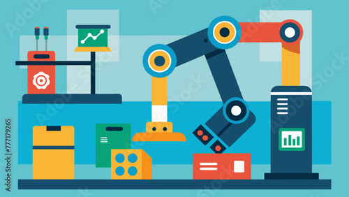 A specialized robotic arm equipped with sensors and cameras carefully scanning and recording data on each individual material as it moves along