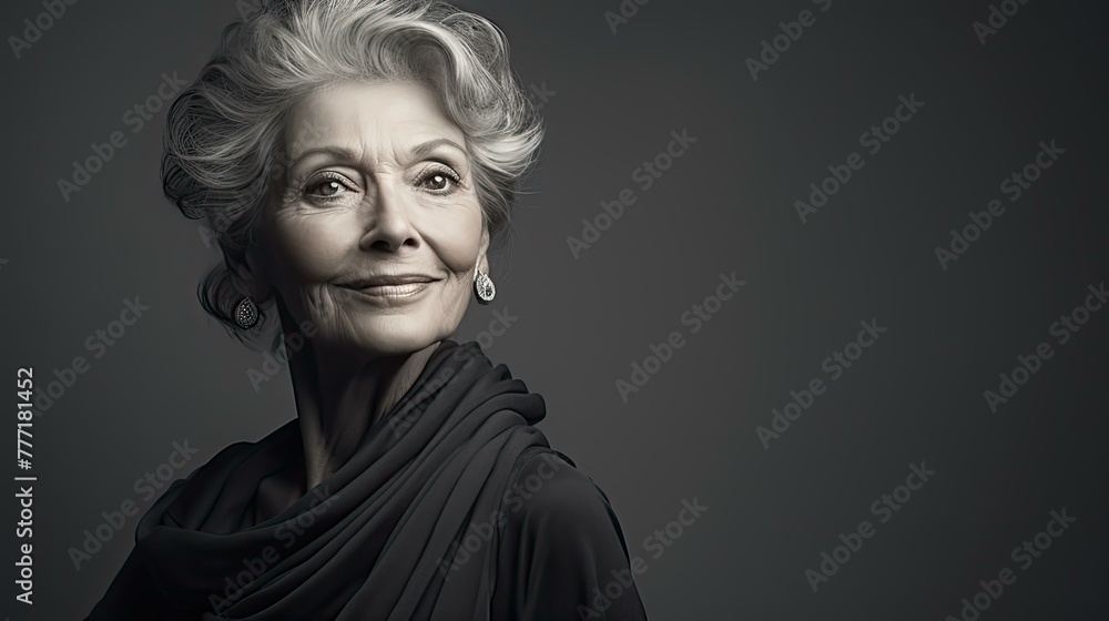 woman portrait grey background