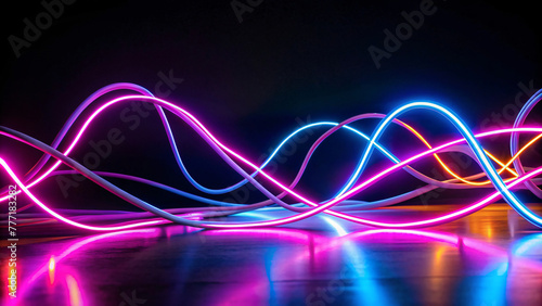 Abstract Neon Lines Background