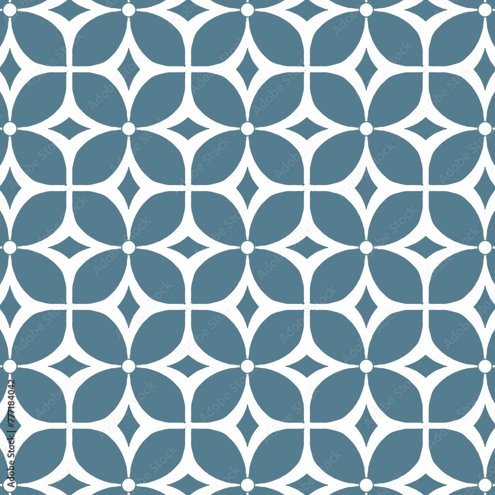 Naklejka premium seamless pattern blue flower design