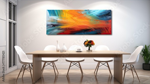 vibrant blurred interior wall art photo