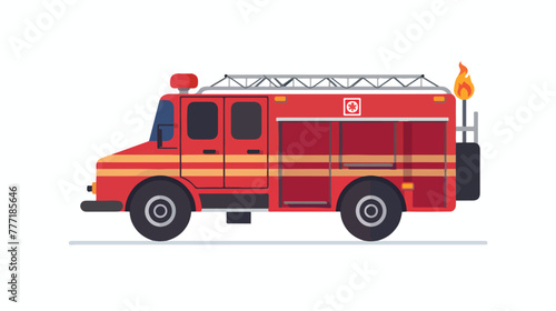 Fire Truck icon in vector. Logotype flat vector isolated