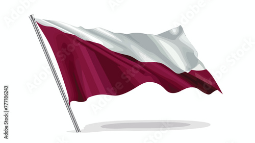 Flag of Qatar flat vector isolated on white background