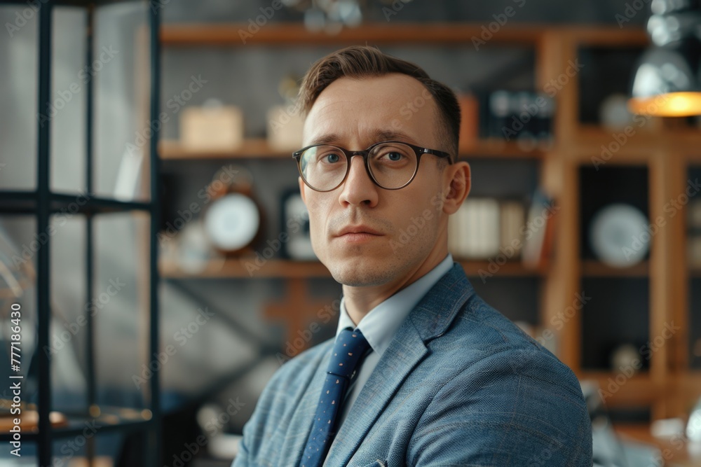 Fototapeta premium Portrait of a businessman accountant and bookkeeper.