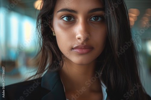 Closeup of Young Gorgeous Indian Business Woman