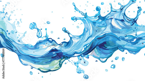 Blue water splash vector illustration EPS Flat vector