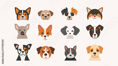 Flat logos with pet shop Vector Logo flat vector isolated