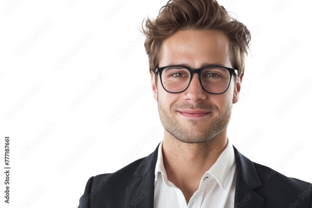 Happy young businessman portrait on white background. Happy young businessman portrait on white background.