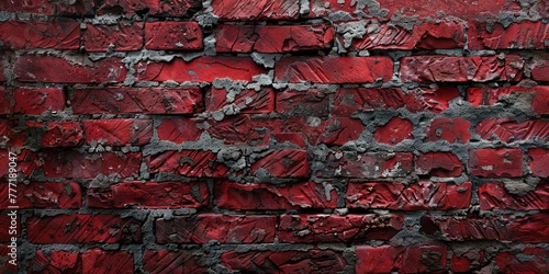  Red brick wall abstraction background © Людмила