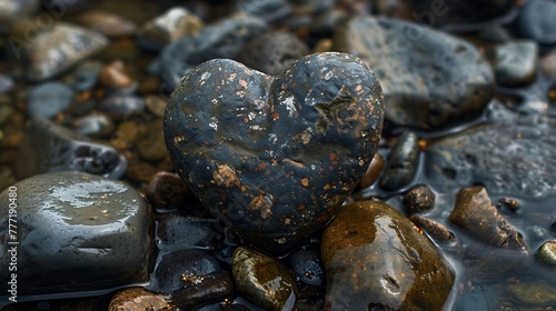 Rock in nature shaped like a heart