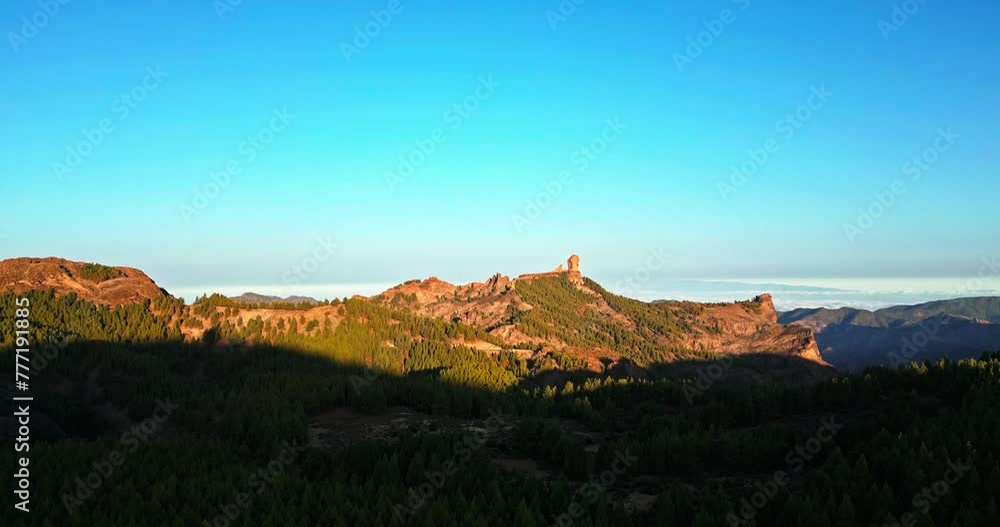 Gran Canaria - Pico de nieves from distance at sunrise Gran Canaria - Pico de nieves from distance at sunrise