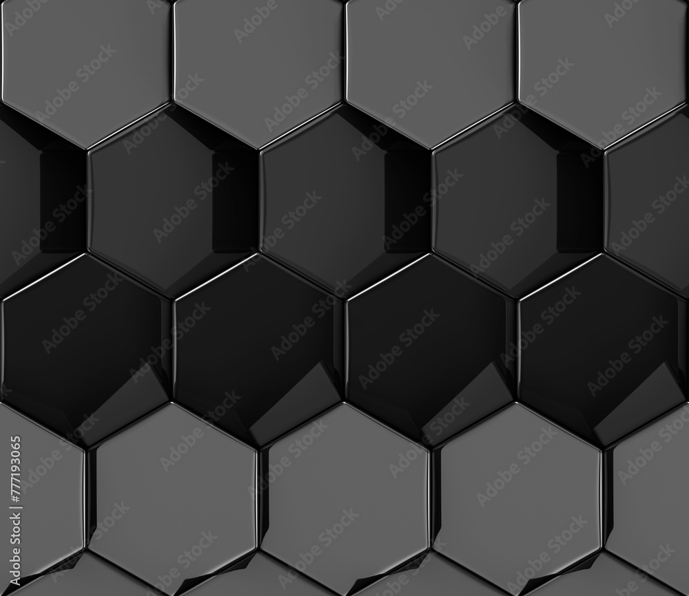 Black hexagon pattern for 3D futuristic wallpaper design Black hexagon pattern for 3D futuristic wallpaper design