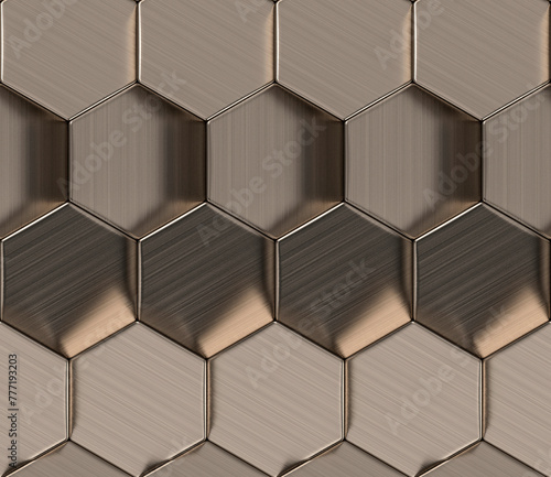 Seamless hexagon geometric pattern in 3D style