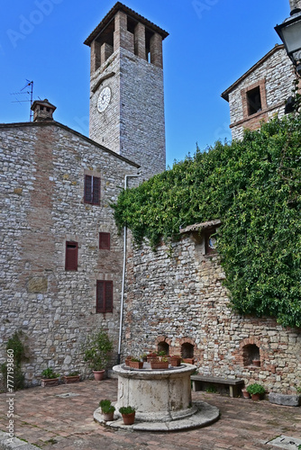 Corciano, vicoli, strade, case del vecchio borgo - Perugia, Umbria photo