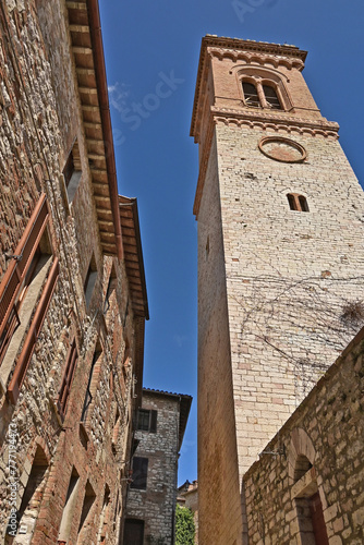Corciano, il campanile della chiesa dell'Assunta nel vecchio borgo - Perugia, Umbria