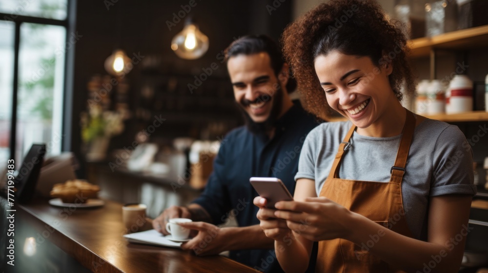 Customer service staff used to pay for coffee