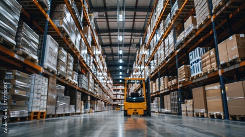 Warehouse . Inside a large distribution warehouse.