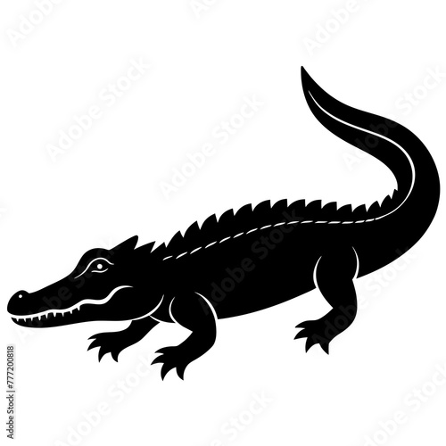 Simple    crocodile  Silhouette Vector logo Art  Icons  and Graphics vector illustration